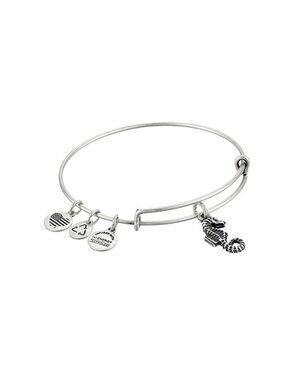 Alex and Ani Silver Expandable Charm Bangle with Seahorse